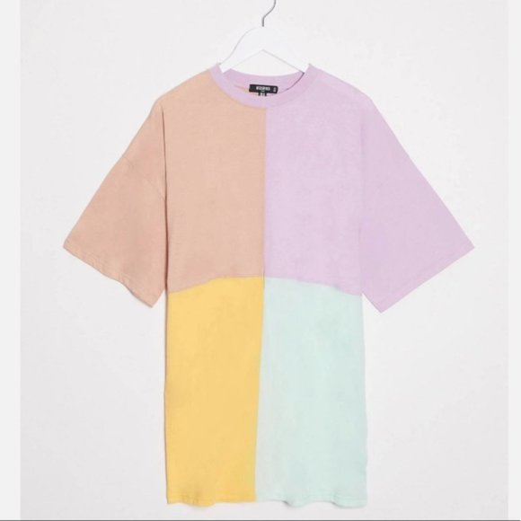 Missguided Color Block Tshirt Dress - Picture 2 of 2